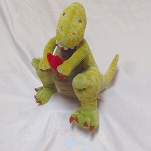 How Do Dinosaurs Say I Love You 8" Sitting Green T-Rex Storybook Plush 2009